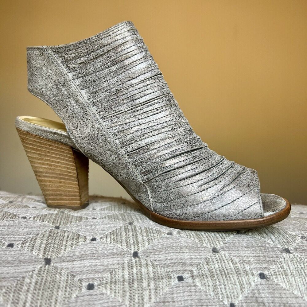 Paul Green  Cayanne Brushed Metallic Smoke Silver Leather Sandals UK 4 US 6.5 - Picture 2 of 16